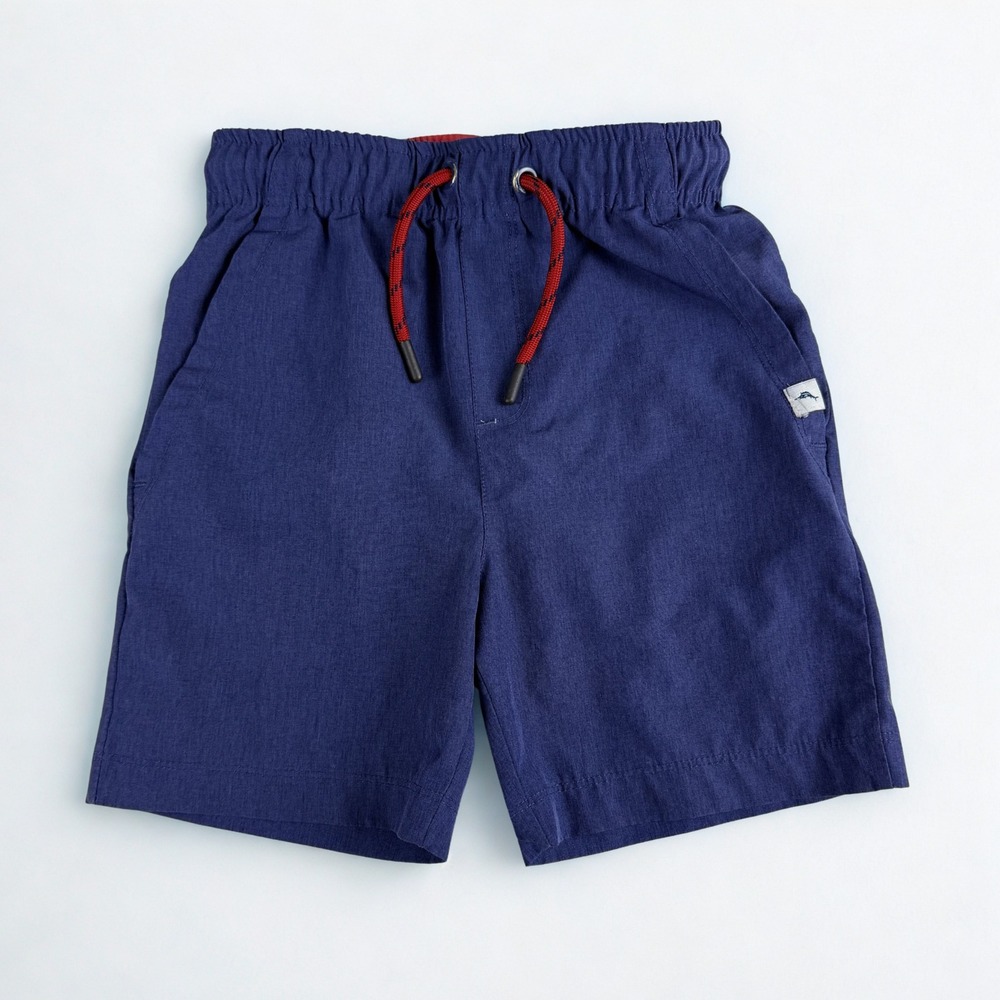 Tommy Bahama Active Shorts Kids Size 4 Blue Red Drawstring Elastic Waist Beach